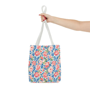 Vintage Floral Rose Garden Tote Bag Cotton Straps - Dipaliz - Bags