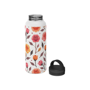 Chic Steel Water Bottle - Floral Rose Handle Lid - Dipaliz - Bottles