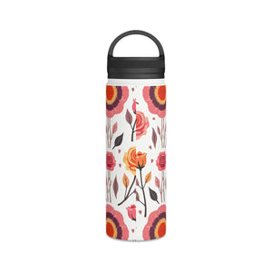 Chic Steel Water Bottle - Floral Rose Handle Lid - Dipaliz - Bottles