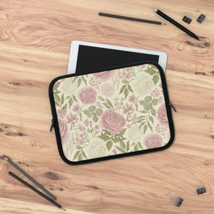 Vintage Rose Floral Laptop Sleeve Neoprene - Dipaliz - Bags