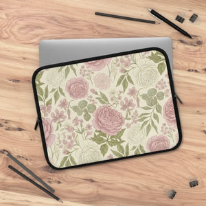 Vintage Rose Floral Laptop Sleeve Neoprene - Dipaliz - Bags