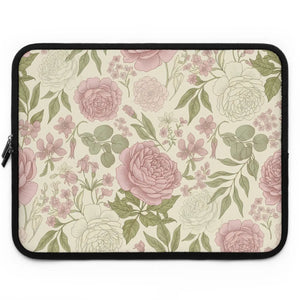 Vintage Rose Floral Laptop Sleeve Neoprene - Dipaliz - Bags