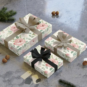 Smooth Satin Finish Wrapping Paper Rose Print - Dipaliz - 28’’ x 39’’