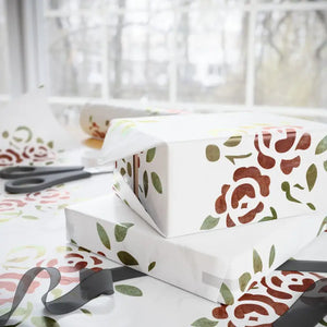 Rose Wrapping Paper Watercolor Floral Gift Wrap - Dipaliz