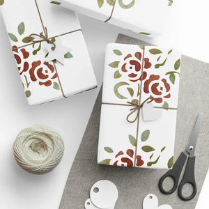 Rose Wrapping Paper Watercolor Floral Gift Wrap - Dipaliz