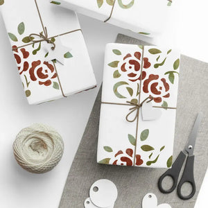 Rose Wrapping Paper Watercolor Floral Gift Wrap - Dipaliz