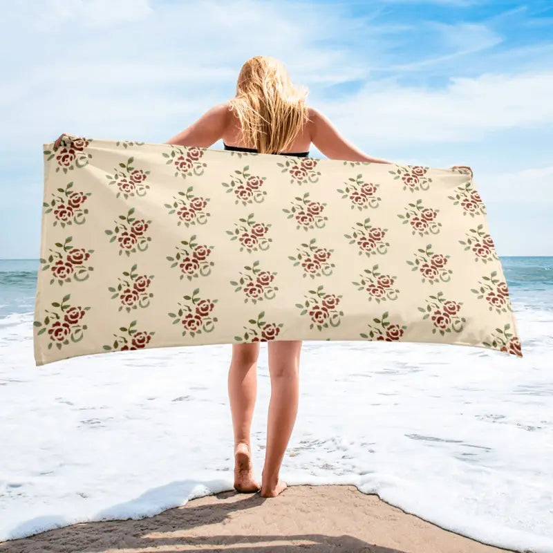 Cozy Up with Dipaliz Floral Roses Polyester Beach Towel - Towels