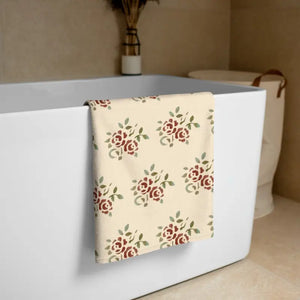 Floral Roses Beach Towel - Vibrant Polyester - Dipaliz - Towels