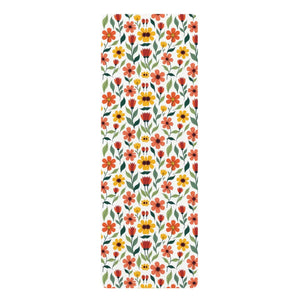 Vibrant Floral Rubber Yoga Mat - Non-slip Forest Green - Dipaliz - & Pilates Mats