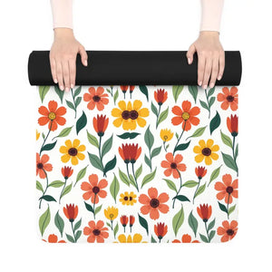 Vibrant Floral Rubber Yoga Mat - Superior Grip & Style - Dipaliz - 24” x 70” - Pilates Mats