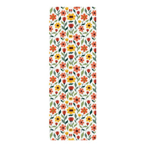Vibrant Floral Rubber Yoga Mat - Superior Grip & Style - Dipaliz - 24” x 70” - Pilates Mats