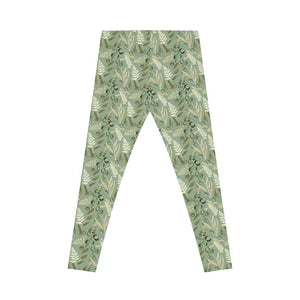 Floral Sage Leaf Leggings - Second Skin Activewear - Dipaliz