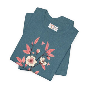 Floral Short Sleeve Tee - Airlume Combed Cotton Comfort - Dipaliz - T-shirts