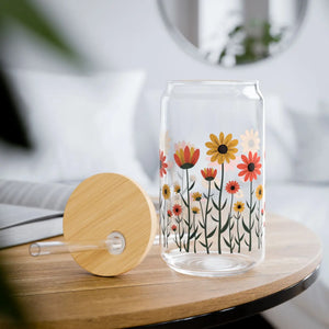 Vibrant Floral Sipper Glass - Eco Drinkware - Dipaliz - Tumblers