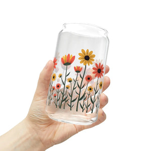 Vibrant Floral Sipper Glass - Eco Drinkware - Dipaliz - Tumblers