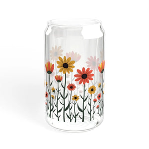Vibrant Floral Sipper Glass - Eco Drinkware - Dipaliz - Tumblers