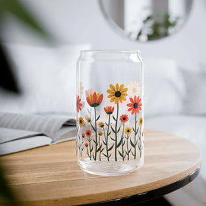 Vibrant Floral Sipper Glass - Eco Drinkware - Dipaliz - Tumblers
