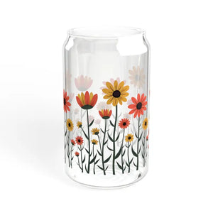 Floral Sipper Glass - Eco Drinkware for Happy Sips - Dipaliz - Without Lid or Straw / 16oz - Tumblers