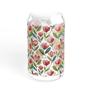 Vibrant Floral Sipper - Eco-friendly Bamboo Lid - Dipaliz - Tumblers