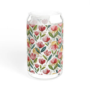 Vibrant Floral Sipper - Eco-friendly Bamboo Lid - Dipaliz - Tumblers