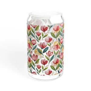 Vibrant Floral Sipper - Eco-friendly Bamboo Lid - Dipaliz - Tumblers