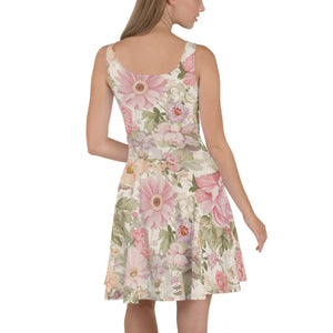 Vibrant Floral Skater Dress – Flared Skirt - Dipaliz - Dresses - Xs