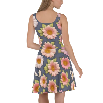 Floral Skater Dress Make a Splash with Vibrant Style! - Dresses