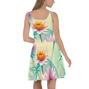 Floral Skater Dress - Flared Fit Statement Style - Dipaliz - Dresses