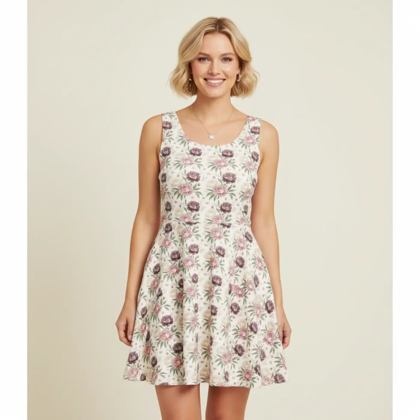 white christmas dresses Floral Skater Dress - Vintage Rose Print white christmas dresses Floral Skater Dress - Vintage Rose Print