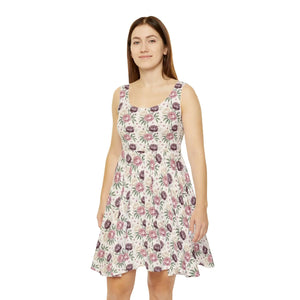 Floral Skater Dress – Vintage Rose Print - Dipaliz - Dresses - s