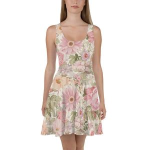 Vibrant Floral Skater Dress – Flared Skirt - Dipaliz - Dresses - Xs