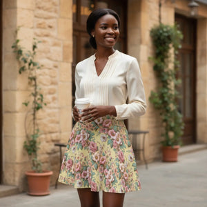 Floral Skater Skirt - Soft Stretch Womens - Dipaliz - Skirts - l