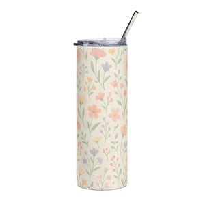 Floral Skinny Tumbler - 20oz Stainless Steel - Dipaliz - Tumblers