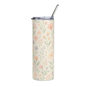 Floral Skinny Tumbler - 20oz Stainless Steel - Dipaliz - Tumblers