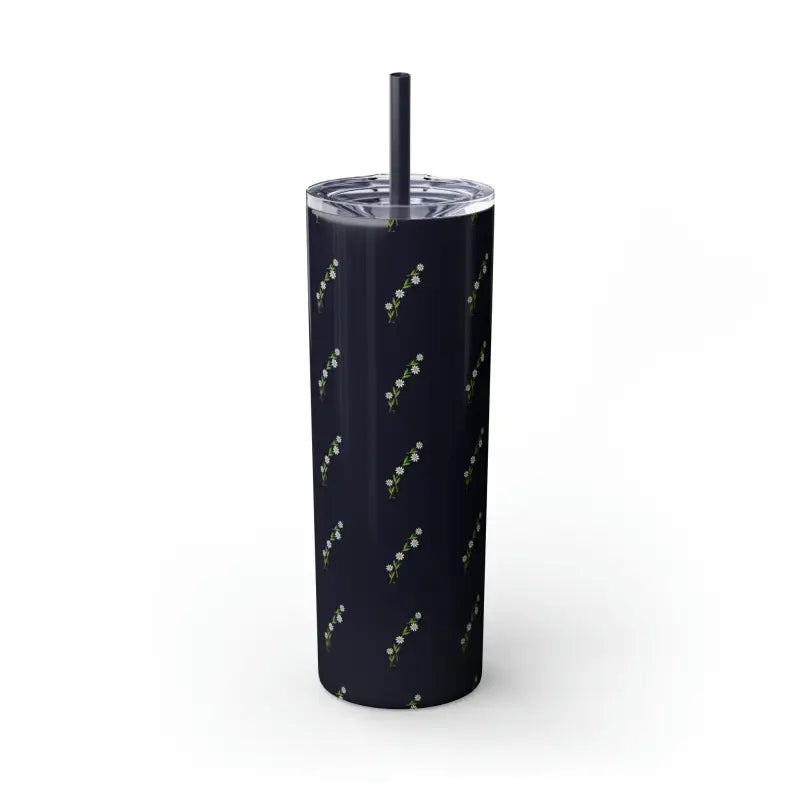 Floral Skinny Tumbler with Matching Straw Magic - Glossy / Midnight / 20oz Mug