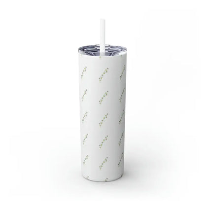 Floral Skinny Tumbler with Matching Straw Magic - Glossy / White / 20oz Mug