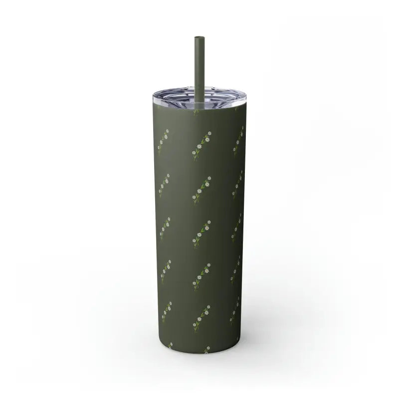 Floral Skinny Tumbler with Matching Straw Magic - Matte / Pine Needle / 20oz Mug