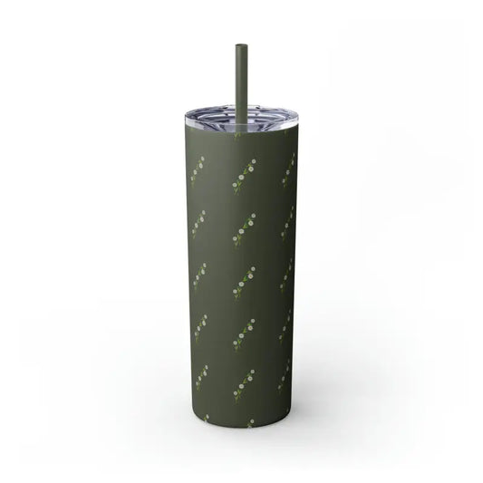 Floral Skinny Tumbler with Matching Straw Magic - Matte / Pine Needle / 20oz Mug