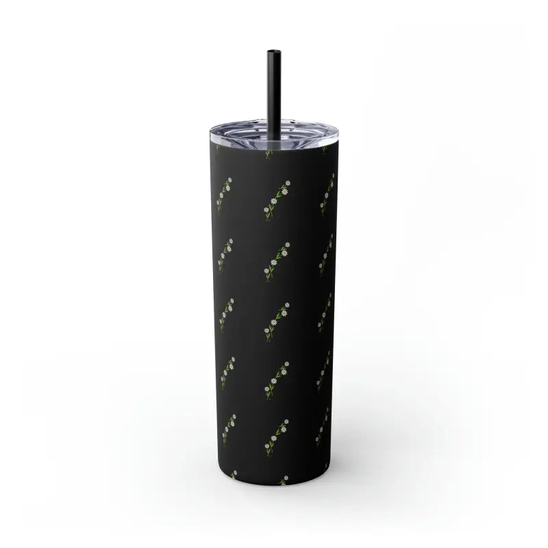 Floral Skinny Tumbler with Matching Straw Magic - Matte / Smooth Black / 20oz Mug