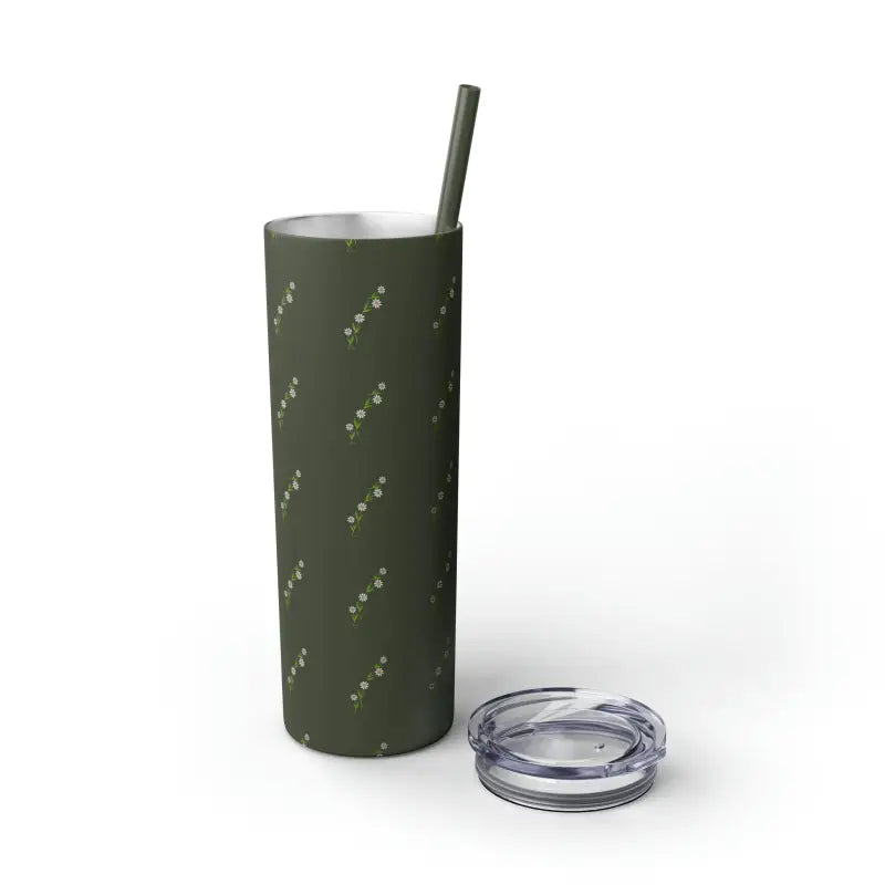 Floral Skinny Tumbler with Matching Straw Magic - Mug