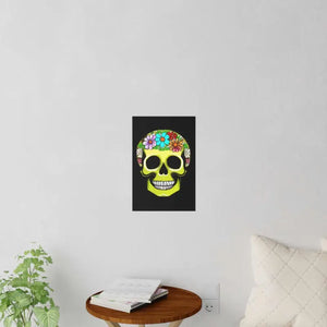 Wall Decals Skull Wih Flowers Durable Polyester Design - Dipaliz - 12’’ x 18’’ - Home Decor