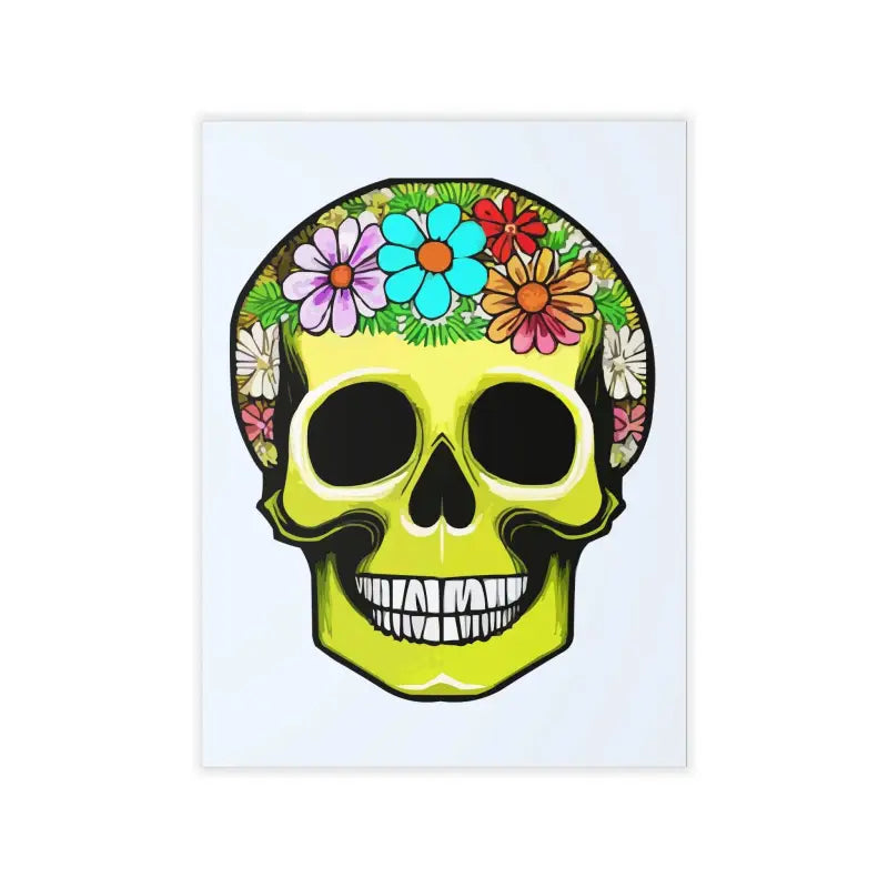 Transform your Space with Durable Floral Skull Wall Decals - Decal