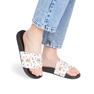Floral Slide Sandals - Lightweight Pu Foam Summer Slides - Dipaliz - Black / us 6 - Shoes