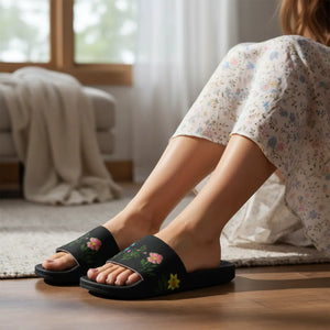 Floral Slide Sandals – Women’s Pu Summer - Dipaliz