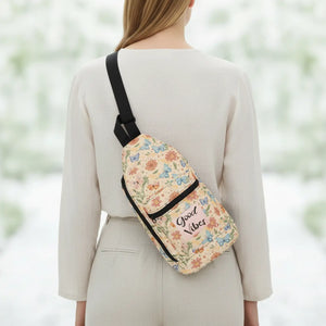 Floral Sling Bag - Good Vibes Butterfly Polyester - Dipaliz - Cross Body Bags