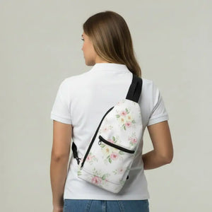 Floral Sling Bag - Vintage Watercolor Rose Crossbody - Dipaliz - 14.5’’ × 9’’ - Bags