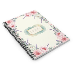 Hand-painted Floral Spiral Notebook - Rose and Lavender - Dipaliz - Journals
