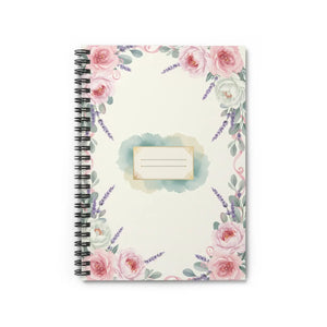 Hand-painted Floral Spiral Notebook - Rose and Lavender - Dipaliz - Journals