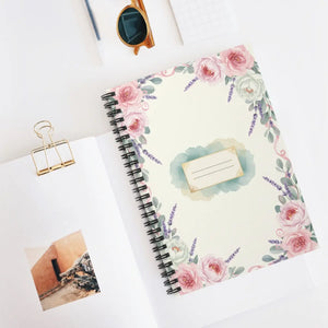 Hand-painted Floral Spiral Notebook - Rose and Lavender - Dipaliz - Journals