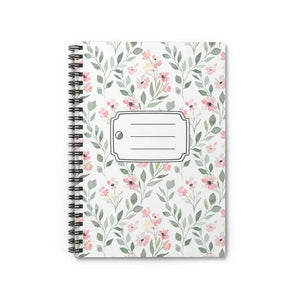 Paper Products - Floral Spiral Notebook - Pink Watercolor Flowers Ruled - Dipaliz one Size